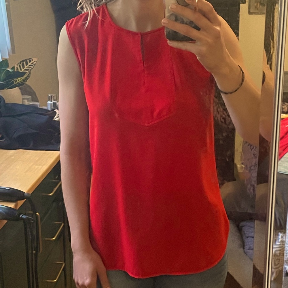 J Crew Red Blouse